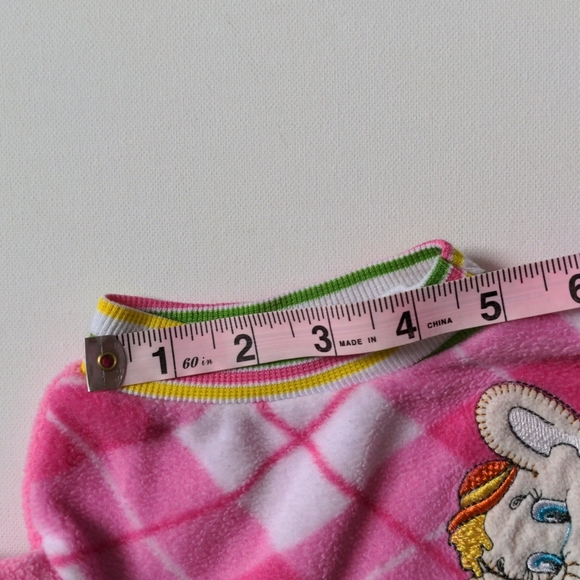 Vintage Pink Argyle Elephant Fleece Vest - Picture 15 of 15